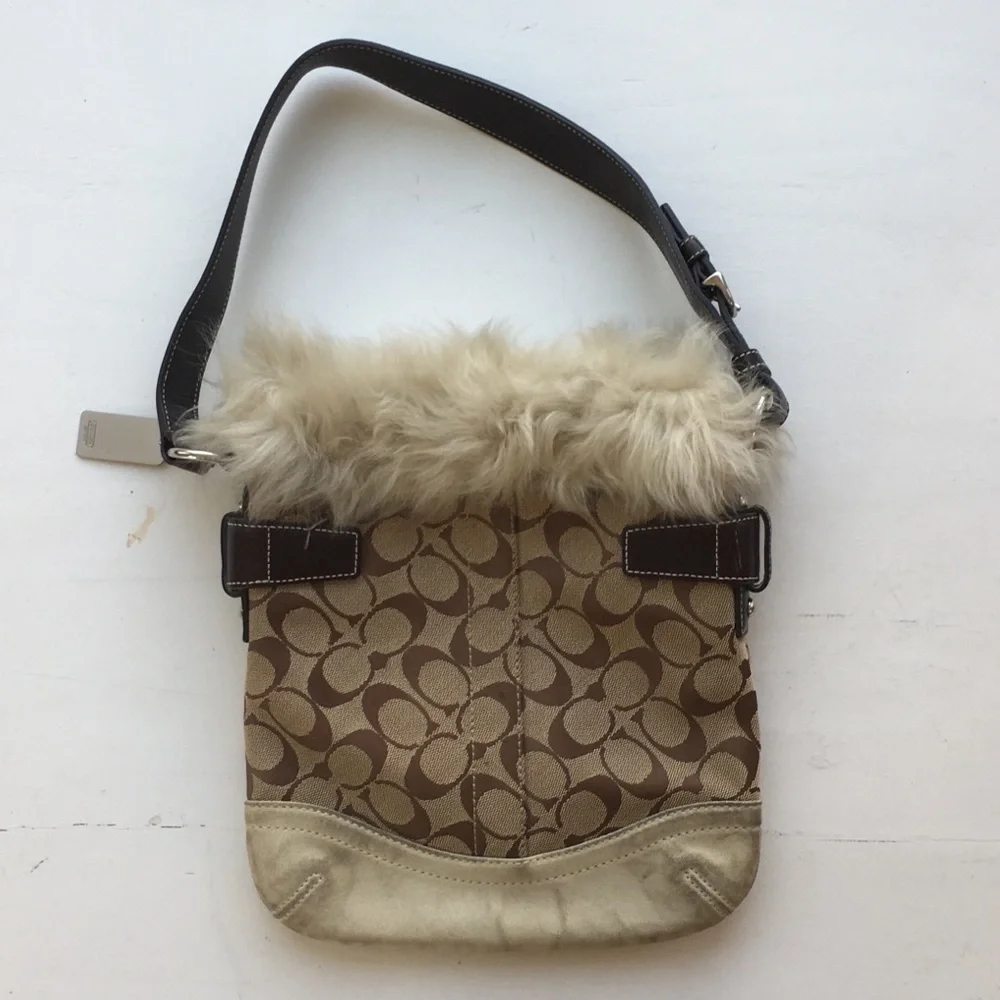 Coach Fur trim Bag
